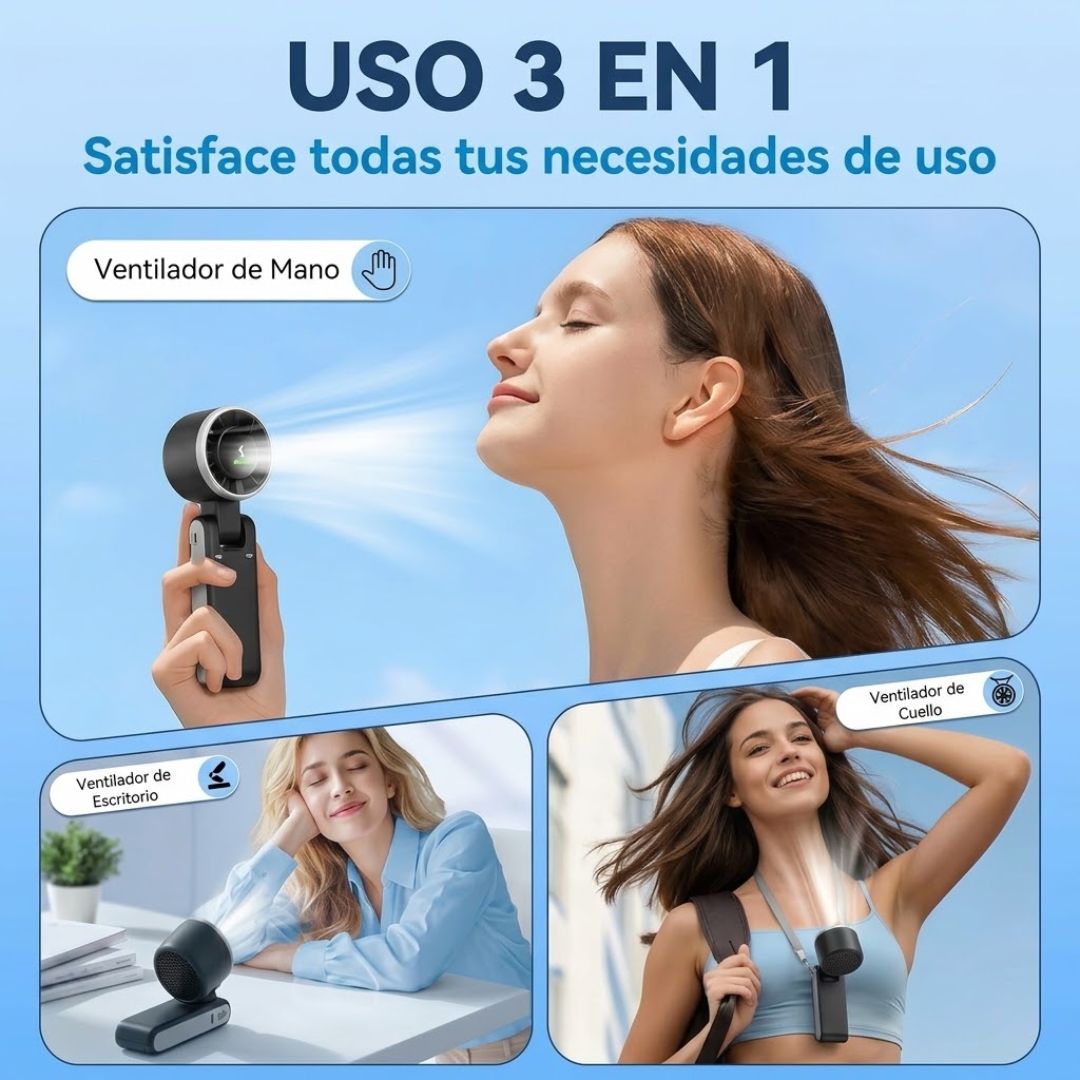 ventilador turbo portátil con 5 velocidades