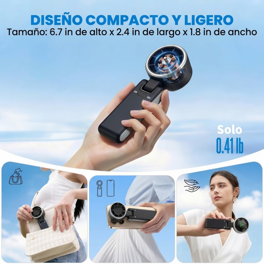 ventilador turbo portátil con 5 velocidades